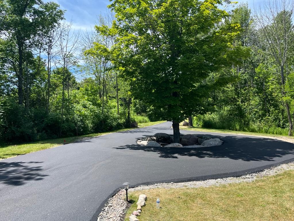 freshly paved driveway