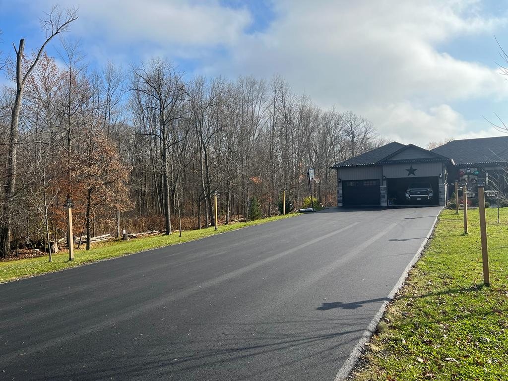 freshly paved driveway