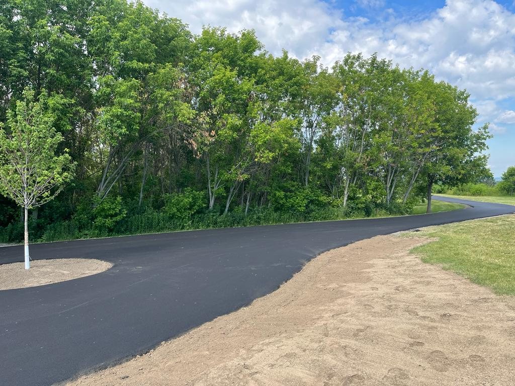 freshly paved driveway