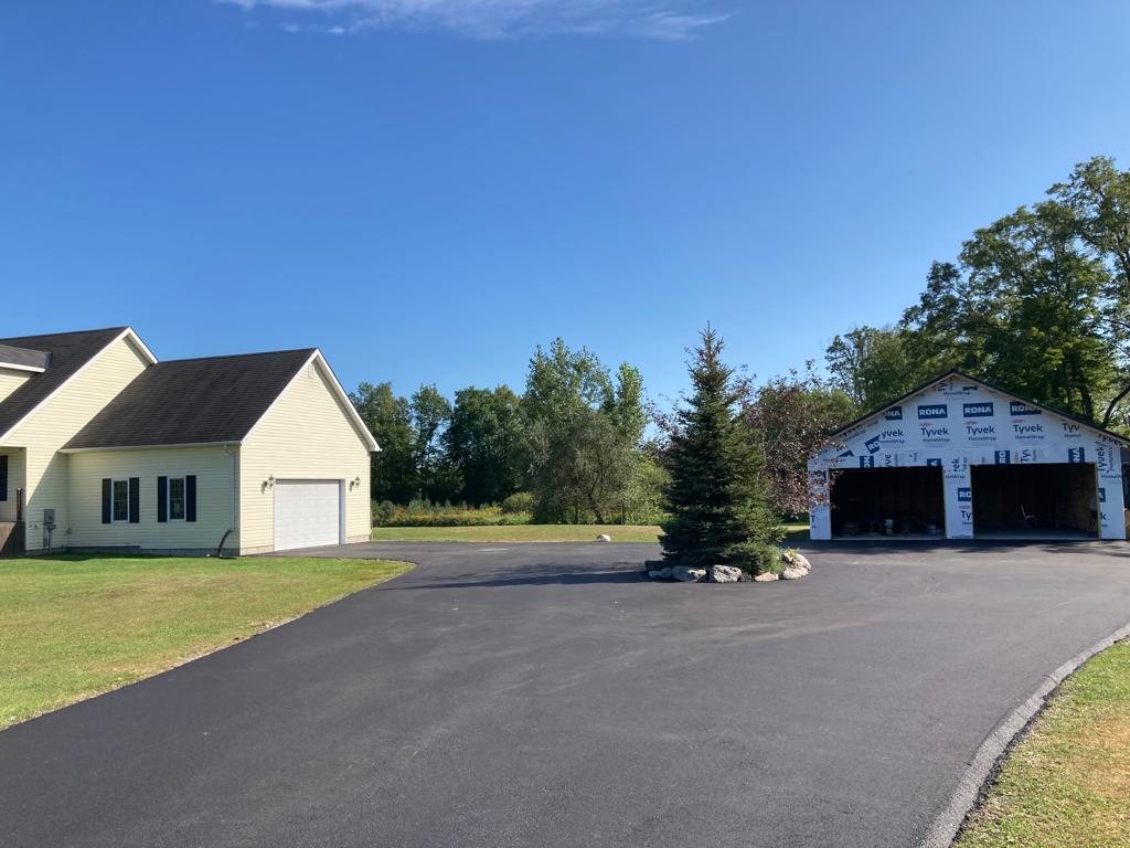 freshly paved driveway