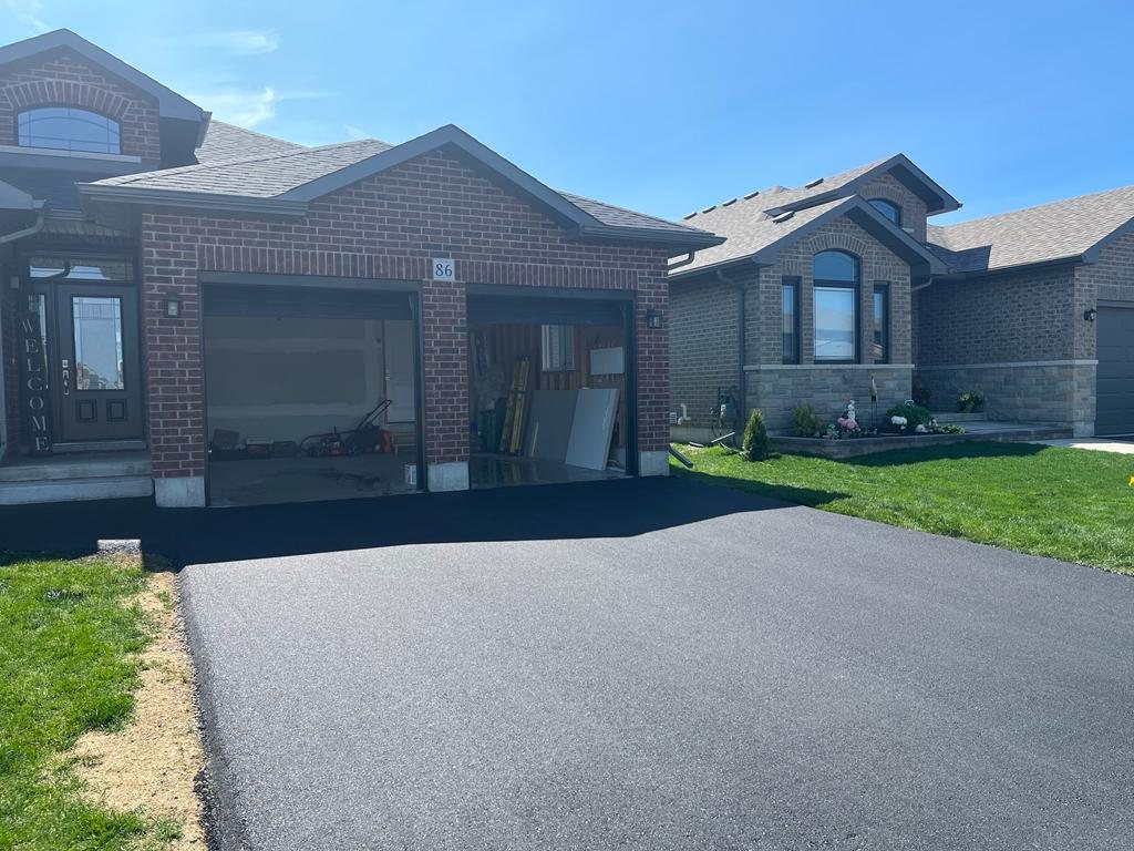 freshly paved driveway