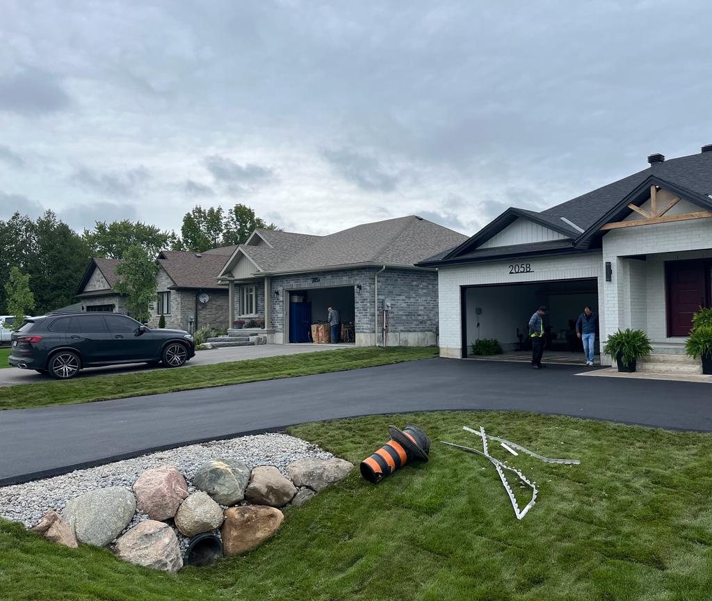 freshly paved driveway