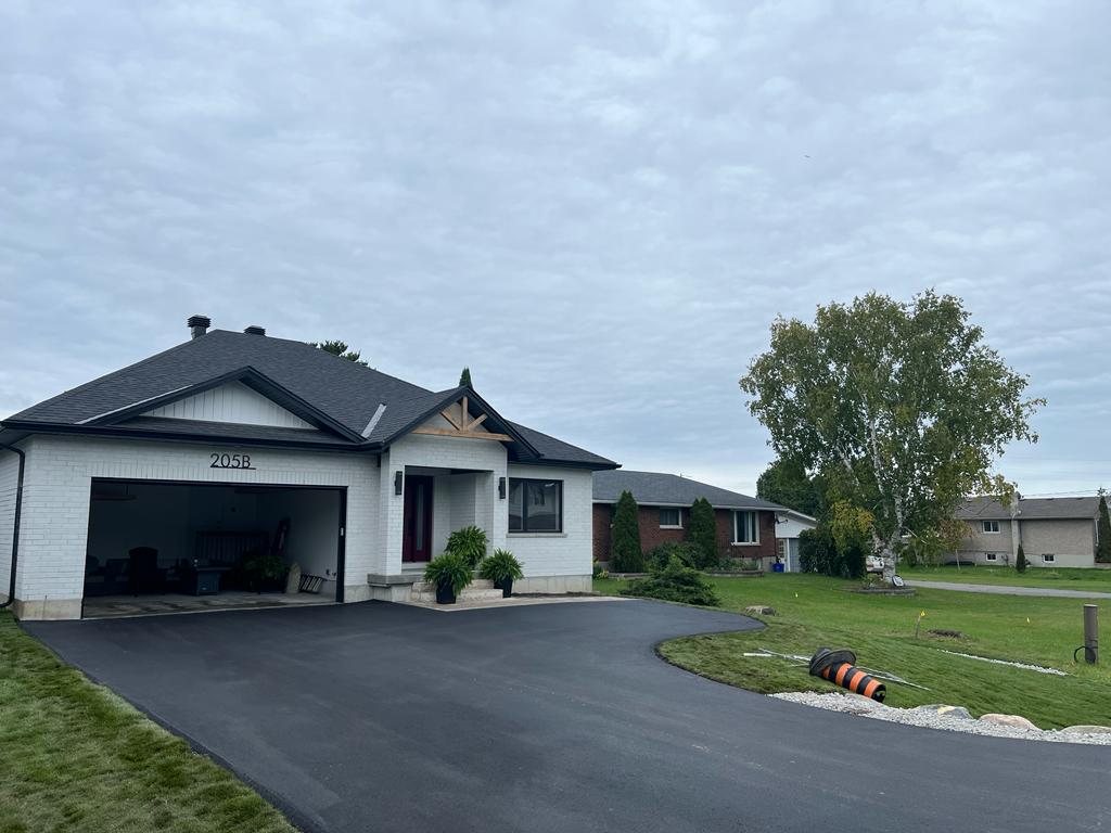 freshly paved driveway