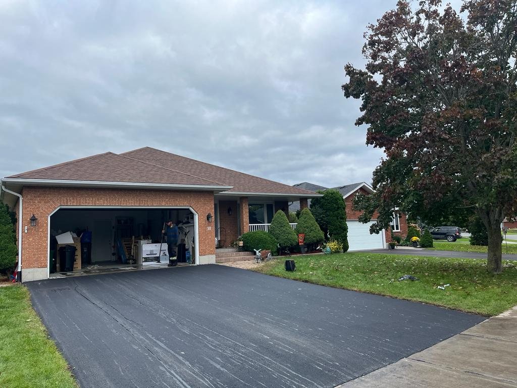 freshly paved driveway
