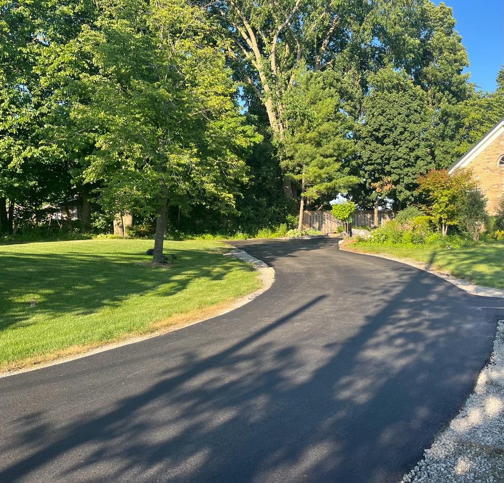 freshly paved driveway