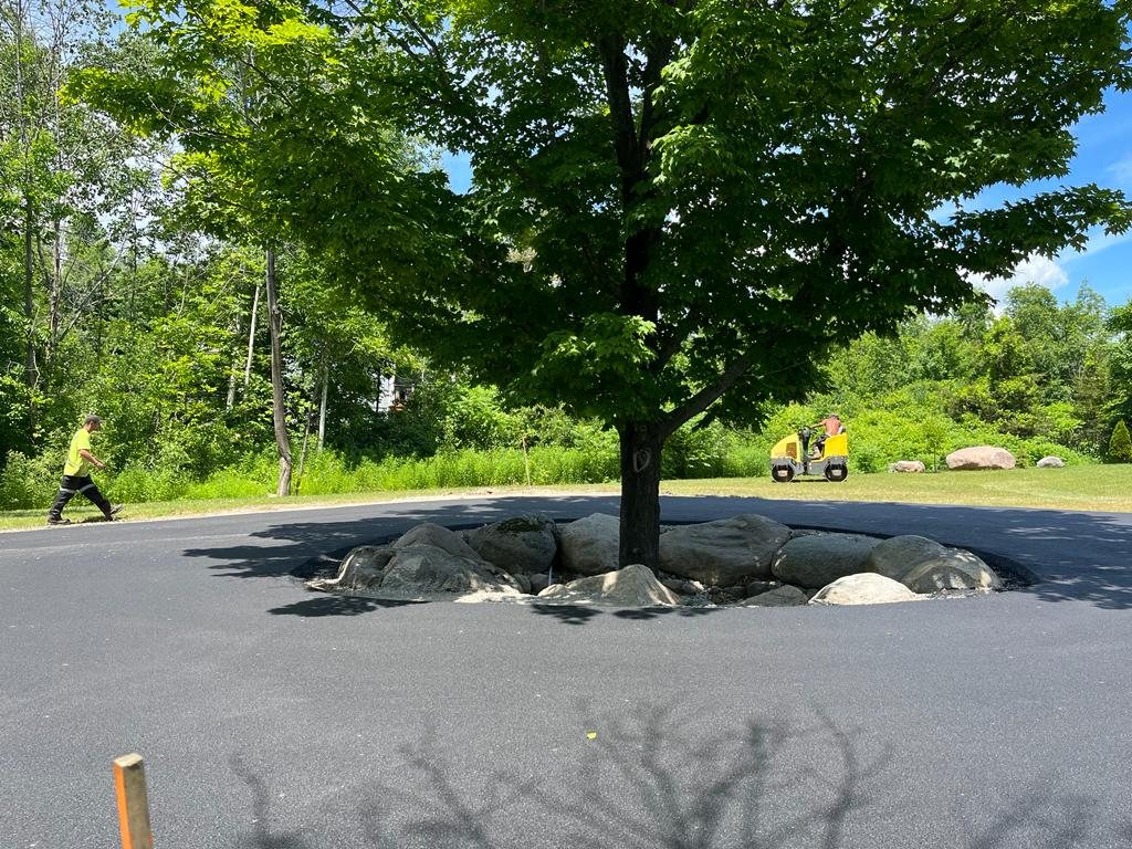 freshly paved driveway