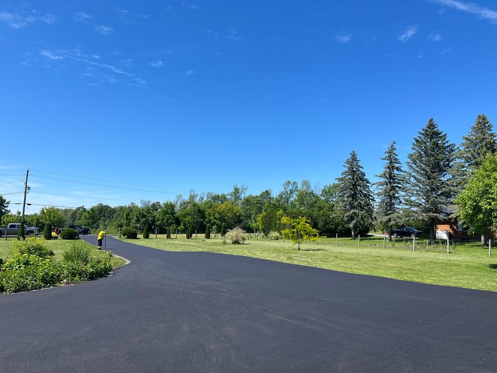 freshly paved driveway