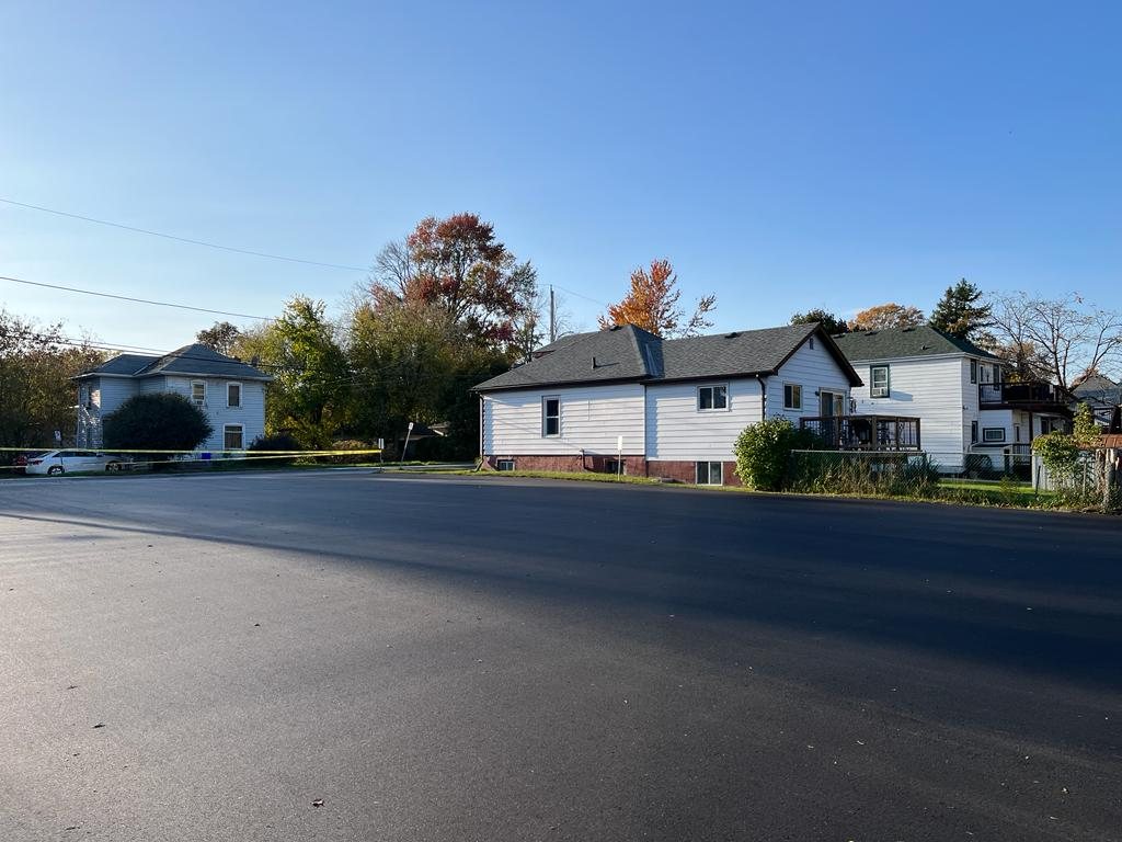 freshly paved parking lot