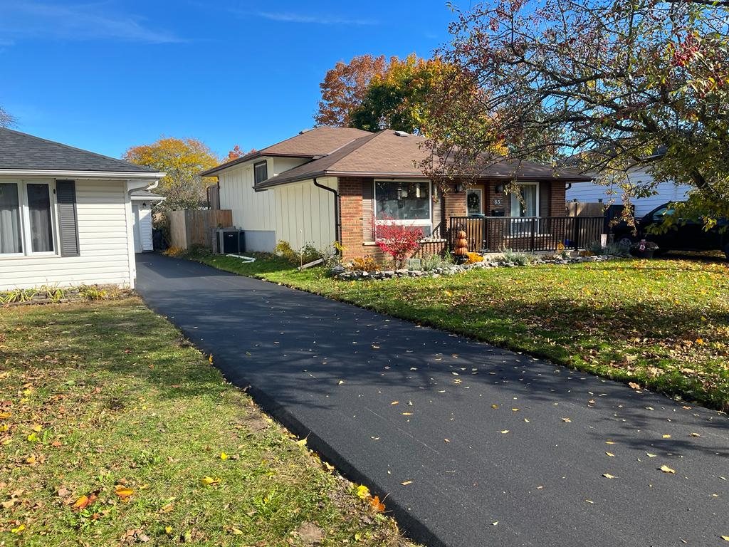 freshly paved driveway