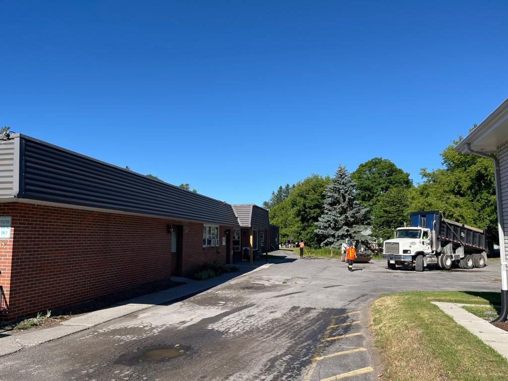 commercial parking lot being prepared for paving