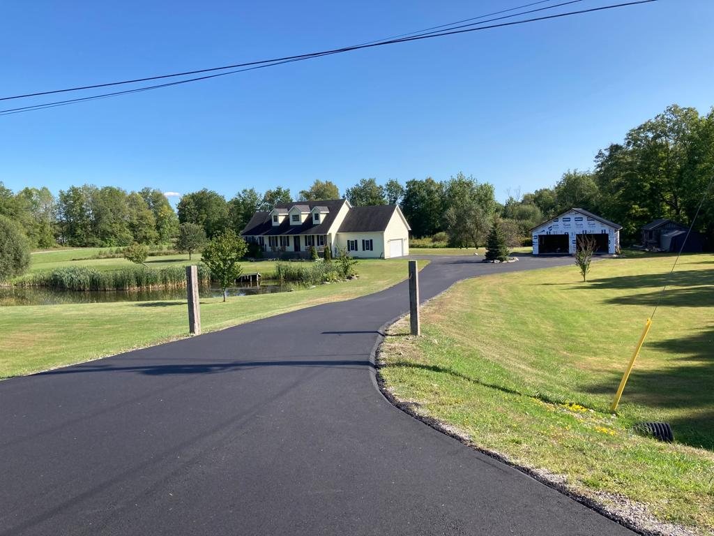 freshly paved driveway
