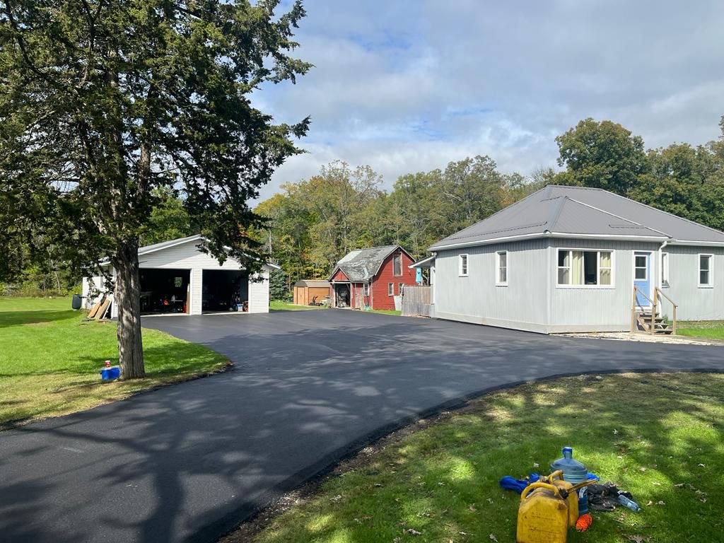 freshly paved driveway