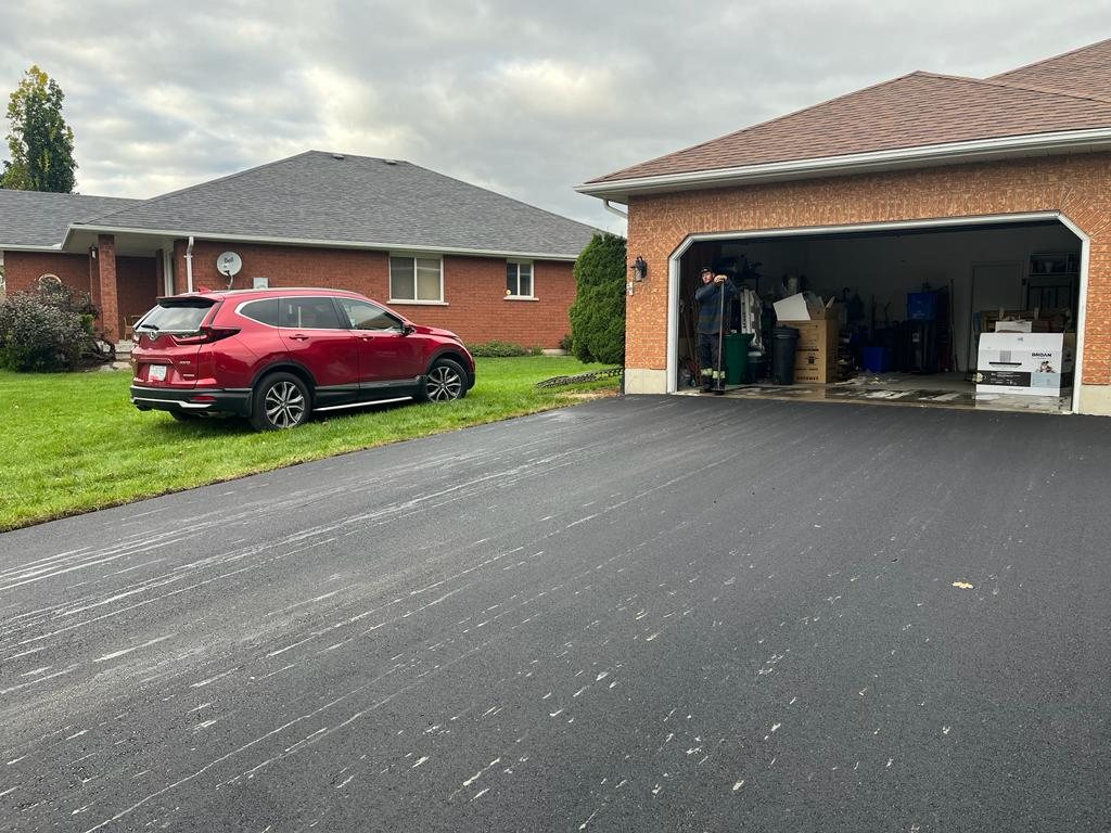 freshly paved driveway