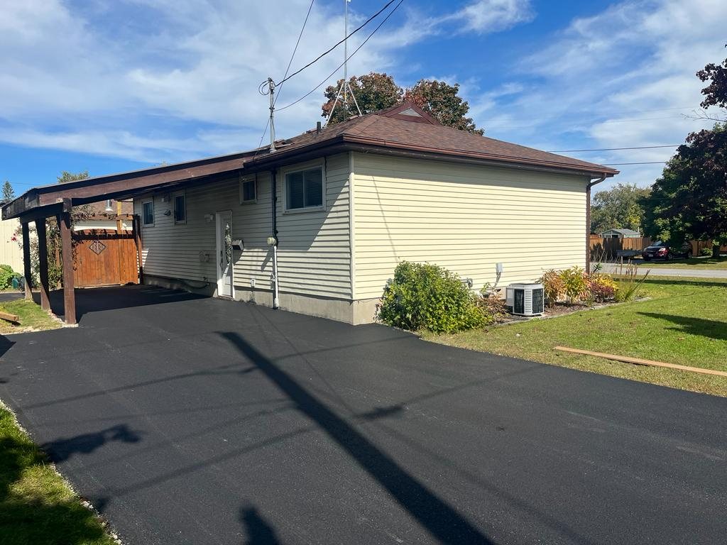 freshly paved driveway