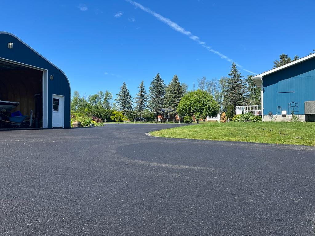 freshly paved driveway