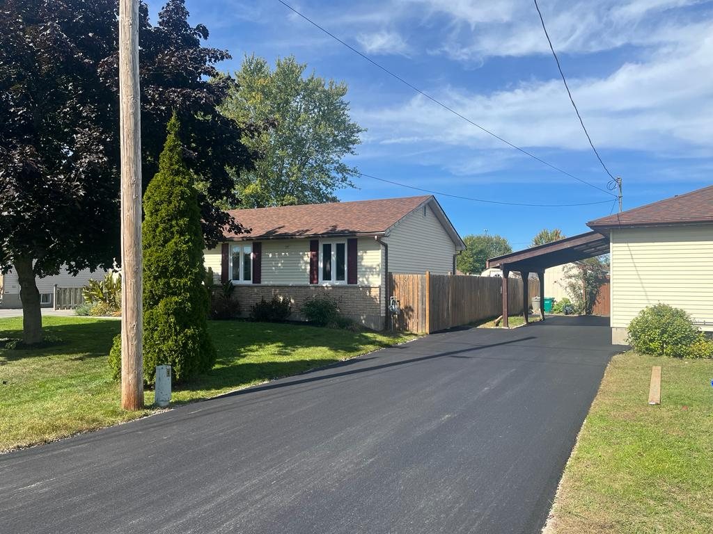 freshly paved driveway