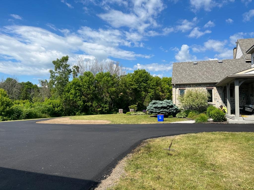 freshly paved driveway