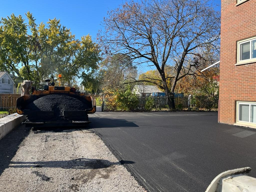 freshly paved driveway